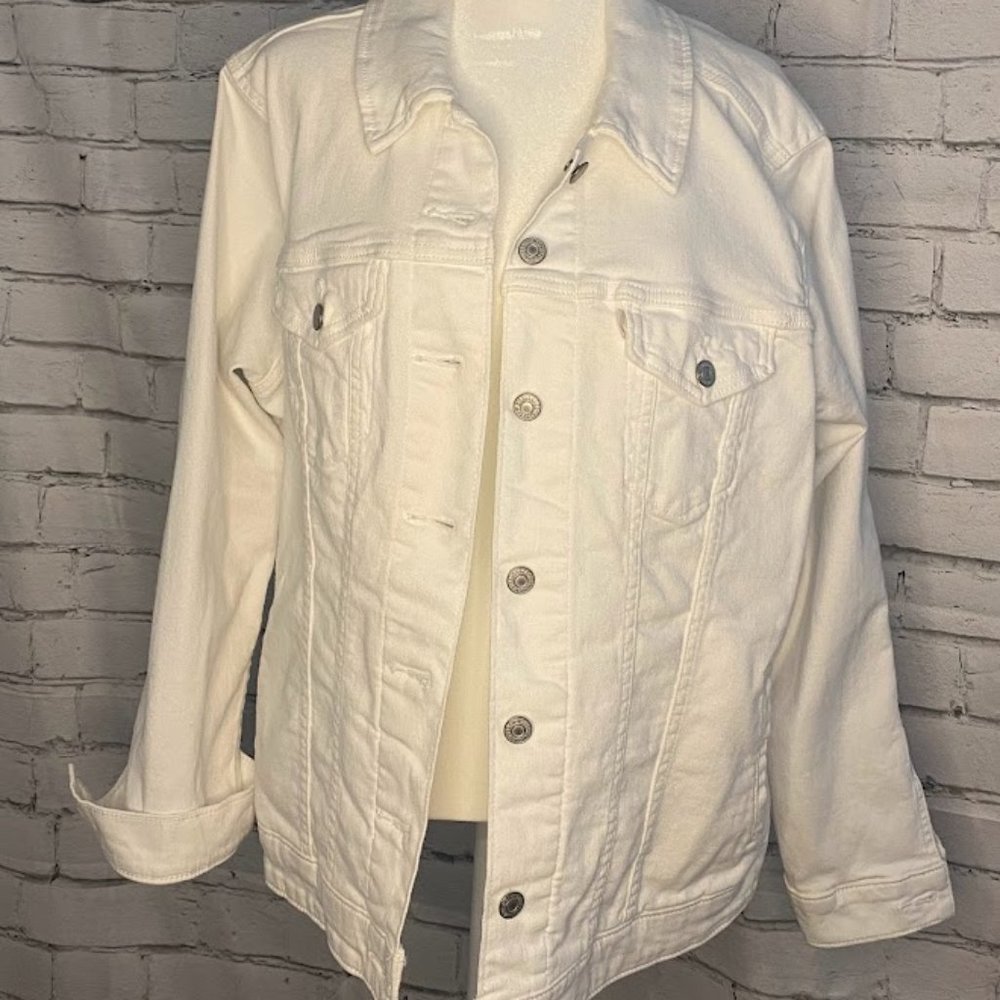 Levi Plus Size Women's Original Denim Jacket - White - Size 2X